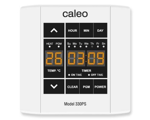 Терморегулятор CALEO 330PS встраиваемый сенсорный, програ ммируемый, 3 кВт