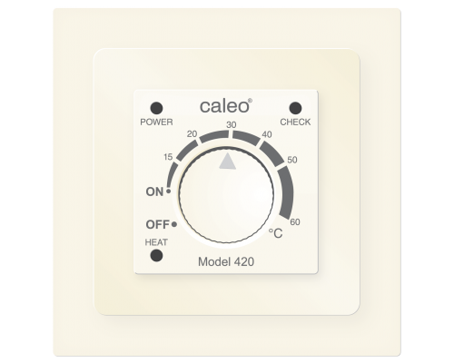 Терморегулятор CALEO 420 бежевый с адаптерами, встраиваемый аналоговый, 3,5 кВт