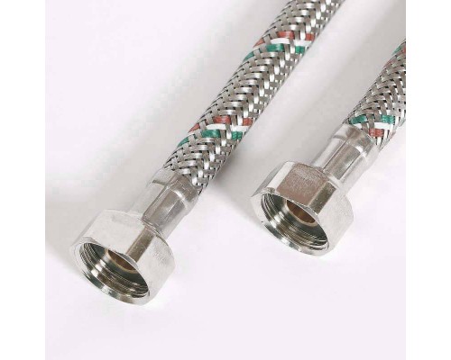 Гибкая подводка для воды UNI-FITT DN 8 ВВ 1/2" 80 см оплетка из нержавеющей стали