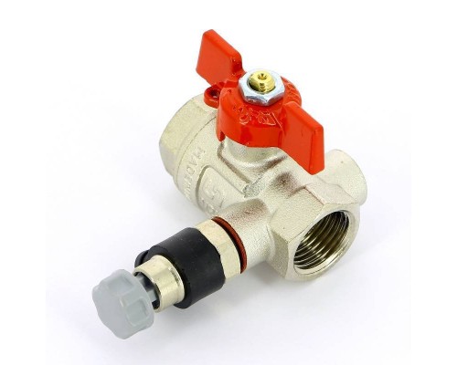 Кран шаровой ВВ с дренажным вентилем UNI-FITT 1/2" заглушка 1/4" бабочка Кран шаровой ВВ с дренажным вентилем UNI-FITT 1/2" заглушка 1/4" бабочка
