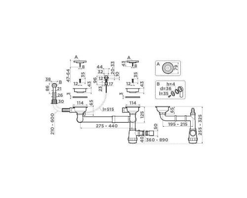 Omoikiri WK-1.5-CL-R-A-AB022 Арматура для одночашевых моек с круглым переливом цвет: латунь 4957093