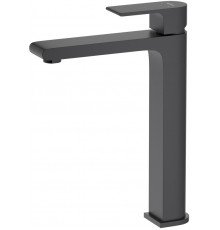 AQ1404MB ЛИРА смеситель для раковины высокий 237, без донного клапана, матовый черный AQ1404MB