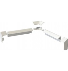 Бордюр декоративный для ванн и поддонов, 195см /белый глянцевый/ (проф.2шт+соед.угол 2шт+декор.накл.угол 2шт+торц.декор.накл.L+R) комплект DEKOR-0000001