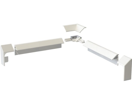 Бордюр декоративный для ванн и поддонов, 195см /белый глянцевый/ (проф.2шт+соед.угол 2шт+декор.накл.угол 2шт+торц.декор.накл.L+R) комплект DEKOR-0000001