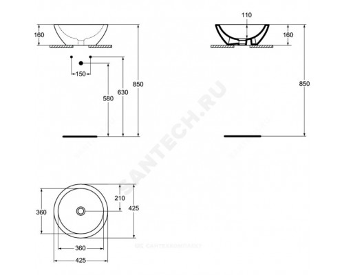 Умывальник меб STRADA 42 б/отв в/к Ideal Standard K078301