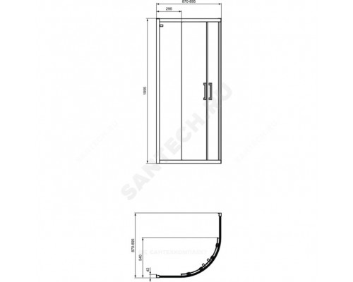 Ограждение душ CONNECT 2 90х90 б/под пр/ст Ideal Standard K9251V3