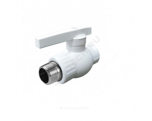 Кран шаровой PP-R бел Дн25х3/4" Ру25 НР VALFEX 10144225