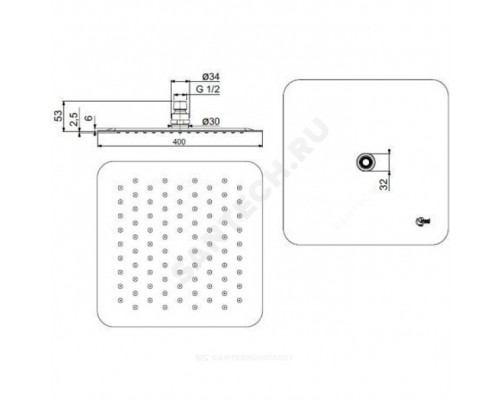 Душ верхний LUXE 400х400мм Ideal Standard B0389MY