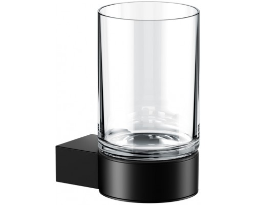 14950379000 PLAN Держатель стакана, в комплекте с хрустальным стаканом, чёрный матовый 14950379000