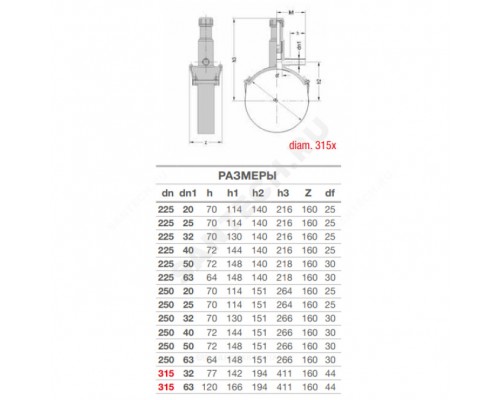 Седелка ПЭ100 эл/св Дн110х32 Ру16 SDR11 с/фрез EUROSTANDARD 2130161132