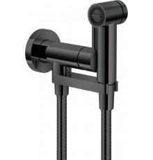 AV00600FLP Комплект для гигиенического душа встроенный (смеситель + гигиеническая лейка + шланг), глянцевый черный AV00600FLP