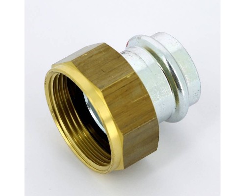 Муфта пресс-В с накидной гайкой и плоской прокладкой оцинкованная сталь Prestabo VIEGA 28х1"1/4