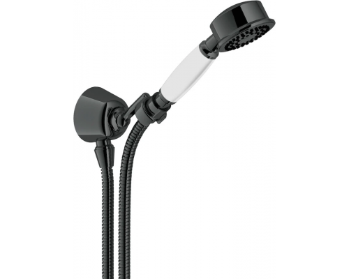 AD143/7FLP душевой набор с шланговым подсоединением, глянцевый черный AD143/7FLP