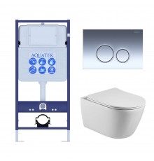 SET AQUATEK БЕТТА KDI18(рама AQUATEK Standard INS-0000012 с клавишей KDI-0000018 и крепежом KKI-0000002+унитаз БЕТТА AQ1253W-00 с тонким сиденьем soft SET AQUATEK БЕТТА KDI18