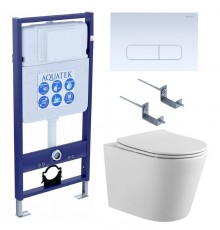 SET AQUATEK ВЕГА cmp-013 (рама AQUATEK Standard INS-0000012 с клавишей KDI-0000013 и крепежом KKI-0000002+унитаз ВЕГА AQ1904-00 с тонким сиденьем sc SET AQUATEK ВЕГА cmp-013