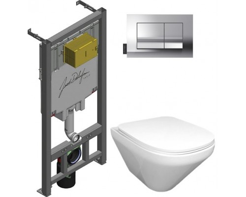 E21773RU-00 Унитаз c инсталляцией Jacob Delafon Modern Life, сиденье микролифт, клавиша хром (E29025+E20858-CP+E77168+E77725) E21773RU-00