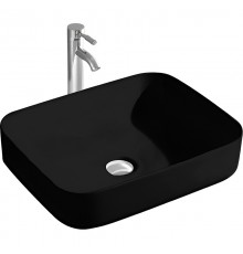 AQ5515-MB ВЕГА раковина 500390130 для установки на столешницу, матовый черный AQ5515-MB