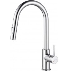 AQ1384CR ЕВРОПА смеситель для кухни с вытяжным изливом 2 jet AQ1384CR