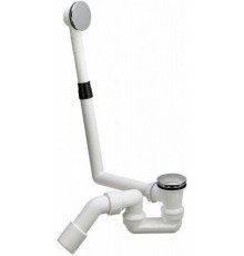 572853 Слив-перелив для стандартных ванн с нажимным клапаном Click-clack, с сифоном, 40/50 x 540, D=52, пластик/хром, модель 6177.45 572853