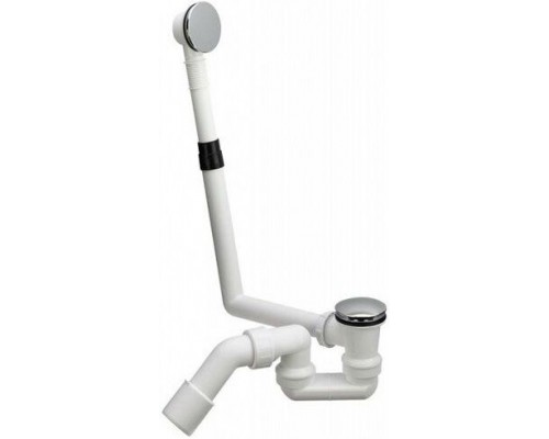 572853 Слив-перелив для стандартных ванн с нажимным клапаном Click-clack, с сифоном, 40/50 x 540, D=52, пластик/хром, модель 6177.45 572853