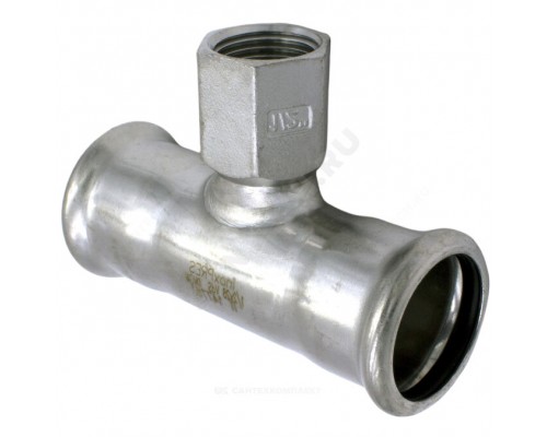 Тройник нерж AISI316L Дн76,1х3/4"х76,1 Ру16 пресс/ВР Inoxpres RM 189304076