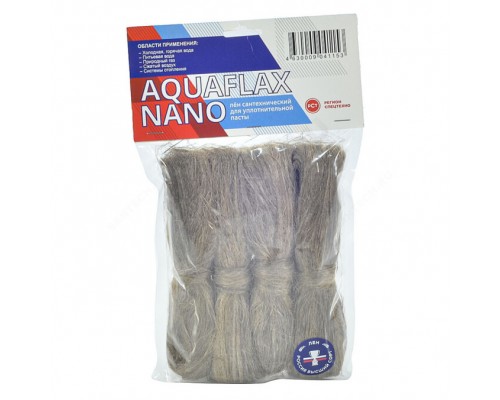 Лен для уплотнения резьбы 200гр п/э пакет AQUAFLAX NANO (ЕВРО) 04126