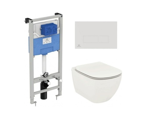 T3868V1/121AC Промо-набор 3 в 1 (Унитаз T0079V1 и сиденье T3527V1 TESI, инсталляция R020467 PROSYS, панель смыва R0121AC OLEAS) T3868V1/121AC