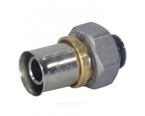Соединитель МП пресс лат Дн20х1/2" п/конус нак/г Giacomini RM179Y116