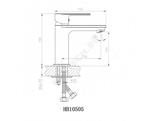 Смес/умыв однор лит/изл гайка Haiba HB10505
