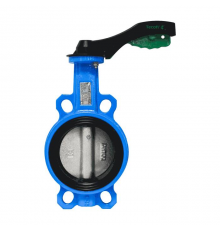 Затвор, Tecfly, дисковый, поворотный, межфланцевый, с ручкой, корпус ковкий чугун, диск нерж. сталь, манжета EPDM, PN16