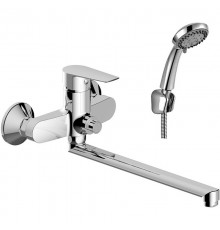 S35-35 Смеситель одноручный (35мм) универсальный с поворотным изливом 350 мм, кнопочный дивертор, хр S35-35