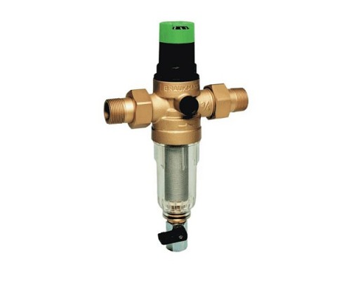 Фильтр T-обр лат FK06 Ду15 Ру16 р/р 40C с регулятором давления сл кран Honeywell FK06-1/2"AA