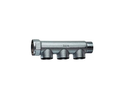 Коллектор FAR 1" (ВР-НР) с 3 отв. 1/2" ВР (межосев. 50 мм)