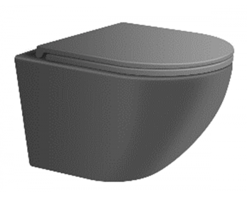 Унитаз, Splendy, Light, Tornado, подвесной, шгв 365-525-345, с сиденьем, цвет-серый матовый/серый глянцевый