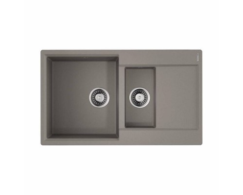Мойка, OMOIKIRI, Daisen, шгв 860-510-215, отверстия для смесителя-6 промаркированных, чаши-2, цвет-Leningrad grey