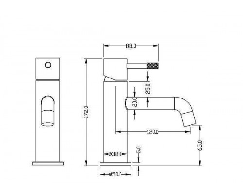 Boheme Uno Смеситель для раковины, цвет: shine gun metall 461-SGM