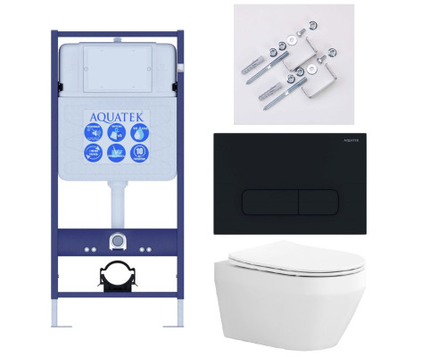 Комплект инсталляции с унитазом 4 в 1 AQUATEK ЛЕЯ Т-017 Tornado ЛЕЯ Т-017