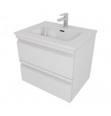 AQ77060-MW Комплект мебели:Тумба 60 см ВЕГА с раковиной AQ0460-00, 2 ящика,цвет белый мат AQ77060-MW
