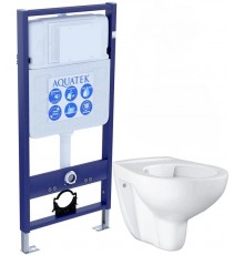 SET AQUATEK КЛАССИК T (рама AQUATEK Standard INS-0000012(без клавиши и крепежа)+унитаз КЛАССИК AQ1112T-00 TORNADO с тонким сиденьем soft-close SET AQUATEK КЛАССИК T