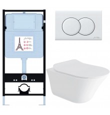 E28079RU-0 Унитаз c инсталляцией Vive, сиденье тонкое микролифт, панель для двойного смыва, глянцевый белый (E36495-NF+E36496-00+E28078+28781IN-0) E28079RU-0