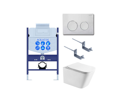 Комплект инсталляции 4 в 1 Aquatek Либра T-TDI002 рама Standard INS-0000018 и унитаз AQ1505T-00 T-TDI002