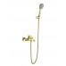 AQ1249BG ОБЕРОН смеситель для ванны с душевым набором 3jet, шлиф. золото AQ1249BG