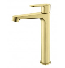 AQ1204BG ОБЕРОН смеситель для раковины высокий 240, без донного клапана, шлиф. золото AQ1204BG