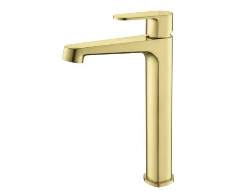 AQ1204BG ОБЕРОН смеситель для раковины высокий 240, без донного клапана, шлиф. золото AQ1204BG