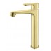 AQ1204BG ОБЕРОН смеситель для раковины высокий 240, без донного клапана, шлиф. золото AQ1204BG
