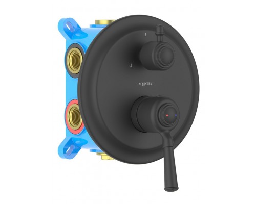 AQ1547MB КЛАССИК смеситель для ванны 3 режима (внешняя и скрытая часть), матовый черный AQ1547MB