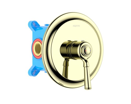AQ1566PG КЛАССИК смеситель для душа 1 режим (внешняя и скрытая часть), полир. золото AQ1566PG