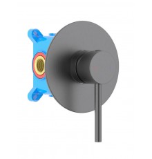 AQ1366BGM ЕВРОПА смеситель для душа 1 режим (внешняя и скрытая часть), оружейная сталь (шлиф. черный хром) AQ1366BGM