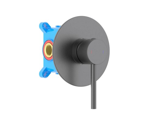 AQ1366BGM ЕВРОПА смеситель для душа 1 режим (внешняя и скрытая часть), оружейная сталь (шлиф. черный хром) AQ1366BGM