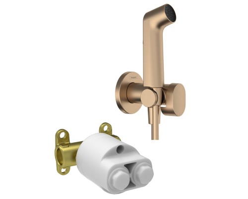 29232140S Set HG Комплект для гигиенического душа встроенный Bidette 1jet S со шлангом и держателем, шлиф.бронза (29232140+29235180) 29232140S